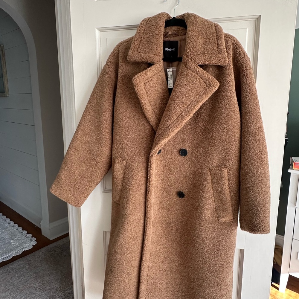 Light brown oversized teddy coat